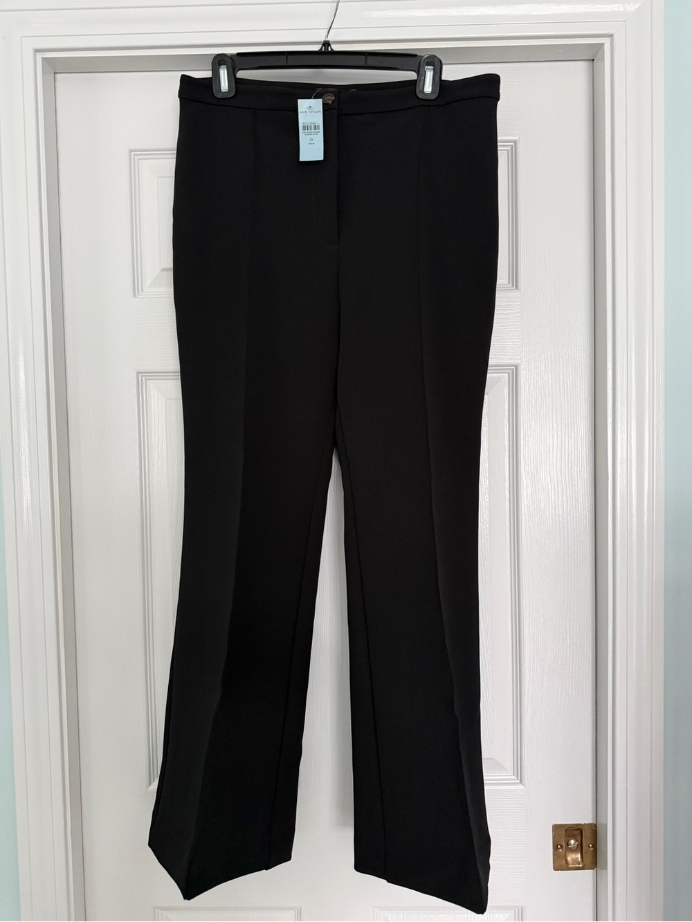 Ann Taylor Black Boot-Cut Petite Dress Pants - 12P